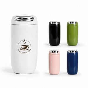 แก้วกาแฟสแตนเลสสุญญากาศแบบพกพา ขนาด 350 มล. 12 ออนซ์ สำหรับใช้ในบ้าน สำนักงาน ของขวัญส่งเสริมการขายขององค์กร พร้อมบริการสกรีนโลโก้ตามสั่ง - Product Image 1
