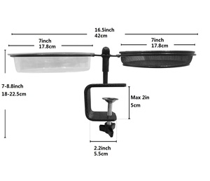 Mangiatoia per uccelli con staffa a morsetto regolabile in metallo resistente staccabile - Product Image 2