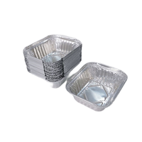 Petit récipient alimentaire jetable en aluminium avec couvercle en carton, boîte à lunch en feuille d'aluminium, emballage à emporter écologique, approvisionnement en usine