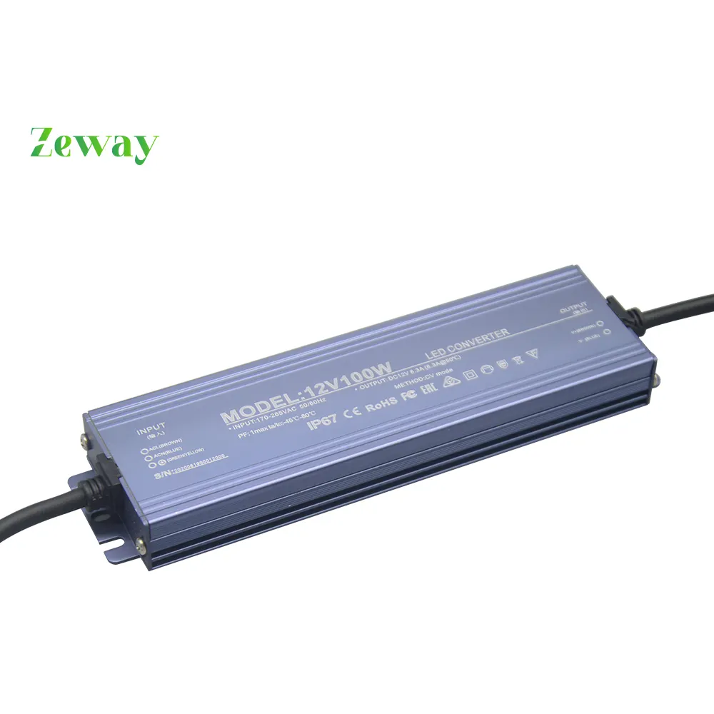 Ac Naar Dc Voeding 12V 8.3a 100W Voltage Gereglementeerde Converter Switching Waterdichte Voeding