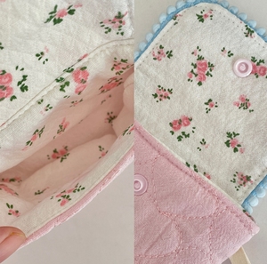 กระเป๋าใส่ของป้องกันการกระแทกกันตกลายดอกไม้เล็กๆกระเป๋าใส่กล้องขนาดเล็กทำจากผ้าฝ้ายแท้แบบพกพา CC กระเป๋าใส่เหรียญลายดอกไม้สำหรับเดินทาง - Product Image 6