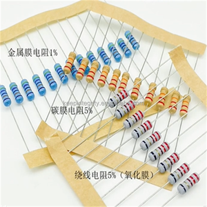 Résistances à film métallique en stock d'usine 1% 5% 1/4W à 1M gamme 0.25W 0R/51R/1K/10K/100K/470K/1M 0R-10M - Product Image 1