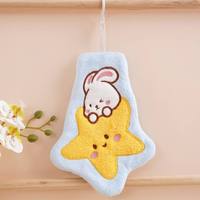 Serviettes de toilette en peluche en forme de lapin pour enfants, à suspendre, pour salle de bain, vente en gros