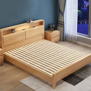 Cama de Madera Maciza de Alta Calidad, Precio de Fábrica al por Mayor, Juego de Muebles para Dormitorio de Hotel o Apartamento, Cama Doble de Madera Maciza Tamaño King - Product Image 6