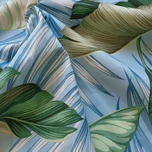 Leaf pattern poplin fabric 100% cotton poplin fabric