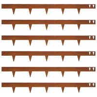 Borde de Jardín Rectangular de Acero Corten Resistente a la Oxidación, Diseño Rústico Moderno, Fácil de Instalar, Montaje en Suelo, Adorno para Paisajismo Exterior