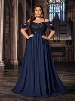 Robe de soirée longue en mousseline de soie bordeaux grande taille, coupe trapèze, avec sequins, style simple et naturel