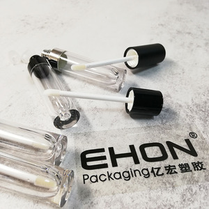 Empty Black Lipgloss <b>Tubes</b> Round Container Packaging Private Label with ABS/PETG Material <b>Plastic</b> Lip Gloss Makeup <b>Tube</b> - Product Image 4