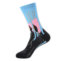 Haute qualité nouveauté hommes célèbre Art Design chaussettes coton femmes imprimer décontracté mode équipage unisexe heureux Funky chaussettes