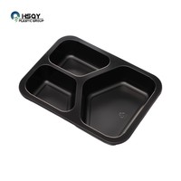 Barquette alimentaire jetable HSQY en CPET de 500 ml, compatible four, avec couvercle, emballage personnalisé pour produits surgelés