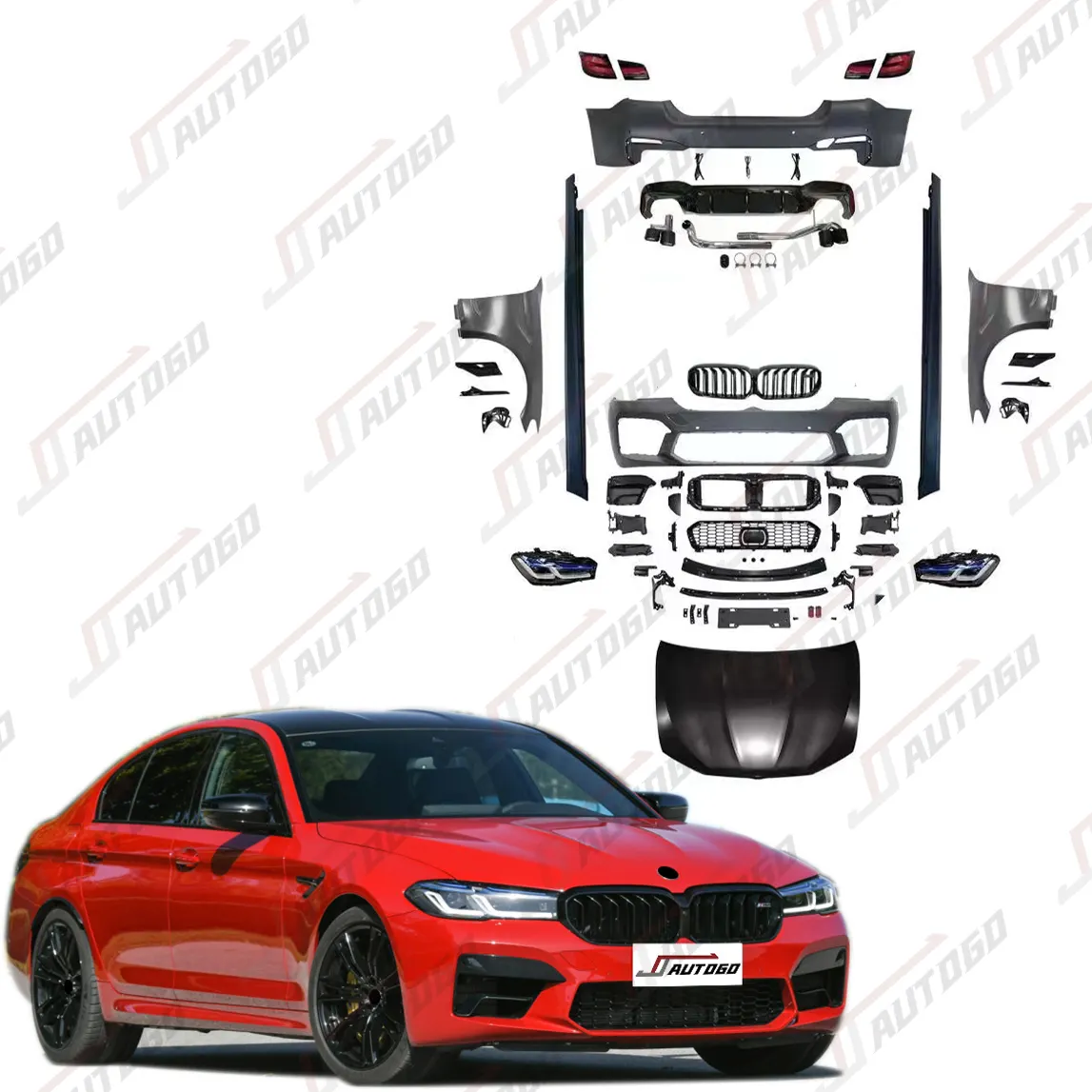 Auto modificación de conversión Kit de carrocería para BMW serie 5 F10 10-17 actualización M5 21 + estilo parachoques del faro de Hood guardabarros