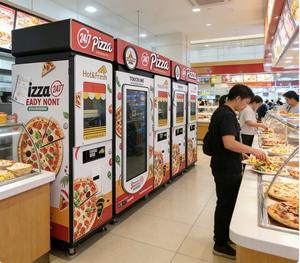 Distributeur automatique commercial de pizzas chaudes surgelées à double four - Product Image 1