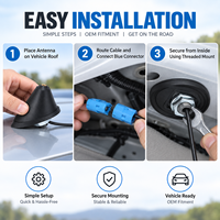 Penggantian Basis Antena Atap Kendaraan, Basis Antena Mobil Kerucut dengan Kabel Tunggal dan Konektor Gaya OEM Biru