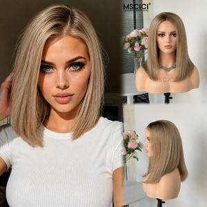 Wig Rambut Asli Vietnam 13x4 HD Invisible Lace Front Wig Raw Virgin <span class=keywords><strong>Hair</strong></span> Body Wave <span class=keywords><strong>Ash</strong></span> Blonde Highlight OEM Supplier 100% Human <span class=keywords><strong>Hair</strong></span> Wig - Product Image 1