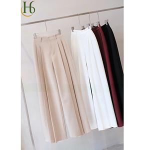 Pantalones Anchos de Cintura Alta para Mujer, Estilo Vietnamita, Plisados, Casuales, de Verano, de Secado Rápido, Poliéster y Spandex - Product Image 2