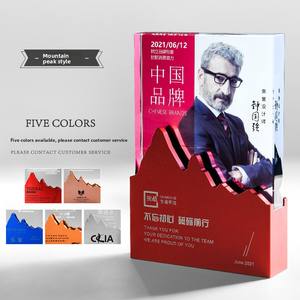 Trofeos <span class=keywords><strong>de</strong></span> Metal y Cristal Grabados Personalizados, Recuerdos Creativos con Forma <span class=keywords><strong>de</strong></span> Pico <span class=keywords><strong>de</strong></span> Montaña, Premios Impresos a Color para Empleados Destacados y Equipos - Product Image 6