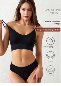 Ensemble Soutien-Gorge de Sport pour Femme à Petite Poitrine, Ajusté, Léger, Sans Armatures, Grande Taille, avec Dos Nu et Bonnets Triangle - Product Image 3
