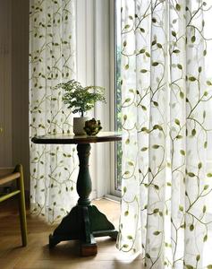 Tenda in Voile Trasparente con Ricamo a Foglie <span class=keywords><strong>per</strong></span> <span class=keywords><strong>Soggiorno</strong></span> - Product Image 5