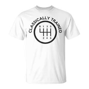 T-shirt Classique pour Homme « Gear Shifter » – Conception Automobile « Stick Shift Skills » – Col Rond Blanc - Product Image 1