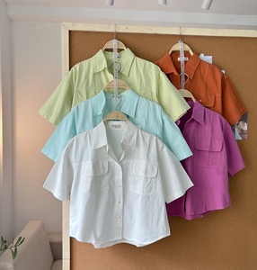 Camisa de Mezclilla a la Moda para Mujer A307 con Diseño de Bolsillos Elegante, Camisa con Botones y Bolsillos, Top Informal de Verano - Product Image 1