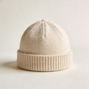 定制刺绣标志格子迷彩蝴蝶结防风透气男女通用豆豆批发冬季保暖100% 棉针织帽 - Product Image 1