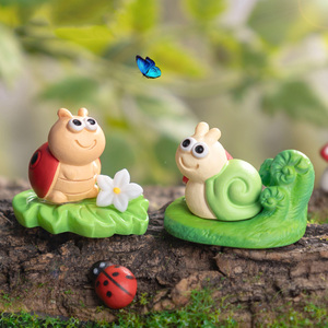 Figurines miniatures d'abeilles, escargots, coccinelles, mini-animaux en résine, figurines artisanales, ornements pour micro-paysage, décoration de jardin féerique - Product Image 3