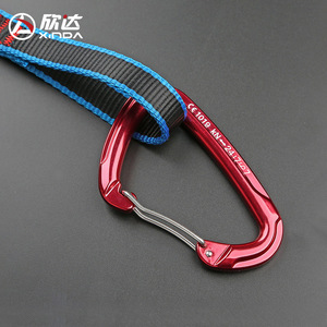 Mosquetón Xinda de 27 cm, Rojo y Azul, Recto y Curvo, de Aleación de Aluminio, para Escalada, Montañismo y Equipo de Seguridad - Product Image 1