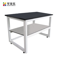 Table de laboratoire de chimie anti-vibrations en acier, résine et acier inoxydable, résistante aux produits chimiques