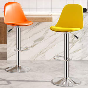 <span class=keywords><strong>Taburete</strong></span> de barra giratorio de diseño moderno nórdico, silla de acero con respaldo ajustable para el hogar, recepción, cajero, centro comercial, uso para sala de estar - Product Image 1