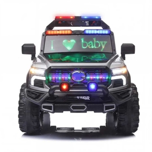 Voiture électrique tout-terrain 12 V pour enfants, modè<span class=keywords><strong>le</strong></span> SUV de police, avec sirène lumineuse, roues en caoutchouc épais, télécommande, jouet de patrouille extérieur - Product Image 4
