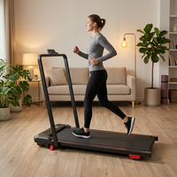 Tapis de marche électrique pliable avec main courante, inclinaison manuelle, moteur sans balais, écran LED, capacité 110 kg pour la maison et la salle de sport