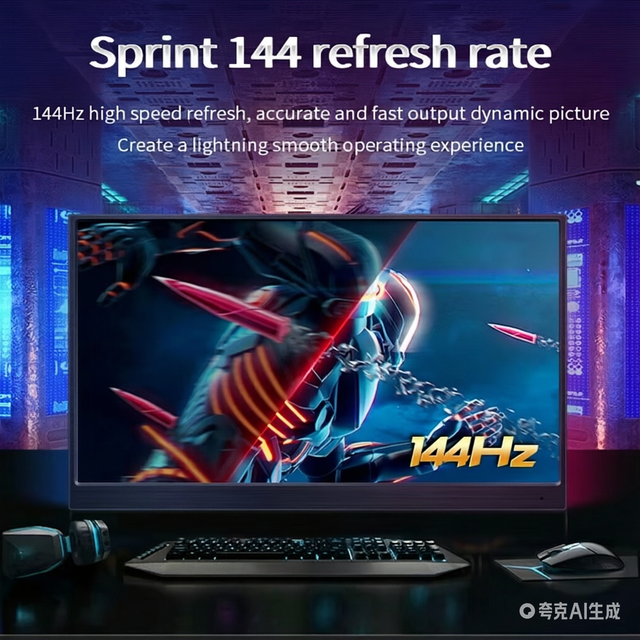 Factory Wholesale 144Hz 17.3Inch 2K FHD Gaming Portable Monitor IPS LCD with 1ms Response Time and 100% SRGB