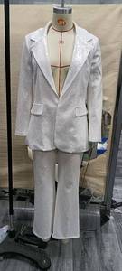 X8178 Nuovi Arrivi: Elegante Completo con <span class=keywords><strong>Paillettes</strong></span> per Donna, Set Giacca Lunga e Pantaloni, Tailleur Formale da Ufficio - Product Image 5