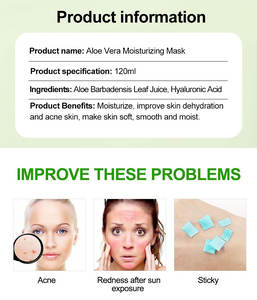 Marque privée Vente en gros organique Gel d'<span class=keywords><strong>aloe</strong></span> <span class=keywords><strong>vera</strong></span> pur Hydratant hydratant pour le visage Crème d'<span class=keywords><strong>aloe</strong></span> naturel Masque facial Gel de sommeil - Product Image 6