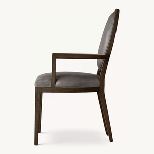 Chaise de salle à manger classique Sassanide, <span class=keywords><strong>fauteuil</strong></span> de salle à manger <span class=keywords><strong>rond</strong></span> en <span class=keywords><strong>cuir</strong></span> contemporain à la française - Product Image 3