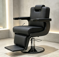 Fauteuil de barbier hydraulique inclinable de style rétro classique, pivotant, pour hommes, équipement de salon de coiffure