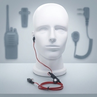 Headset Earbud K-Plug 2-Pin Gaya Red Noodle Desain In-Ear Ringkas untuk Walkie Talkie Baofeng UV5R UV82 Kenwood TK Series