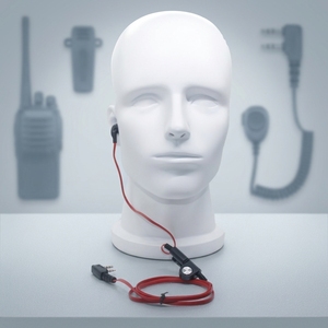 Auriculares con conector K de 2 pines estilo Red Noodle, diseño compacto intrauditivo para walkie talkie <span class=keywords><strong>Baofeng</strong></span> UV5R UV82 Kenwood serie TK - Product Image 1