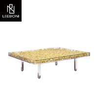 Ensembles de meubles de salon populaires, tables basses en acier inoxydable, tables basses modernes de luxe avec plateau en verre