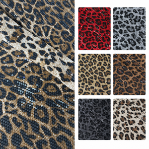 Tissu en maille extensible à <span class=keywords><strong>sequins</strong></span> de 3 mm, imprimé léopard, brodé de <span class=keywords><strong>sequins</strong></span>, vente en gros - Product Image 1