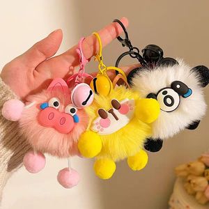 Adorable Plush Monster Cute Cartoon Keychain Quirky Tug Buddy Doll Backpack Bag Charm Small Gift Bulk