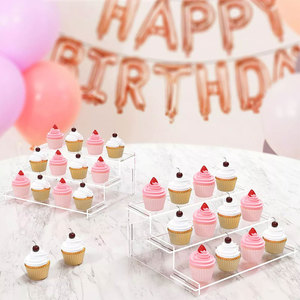 Usine personnalisée 3 étapes affichage acrylique transparent Riser Cupcake Stand présentoirs pour la décoration - Product Image 6