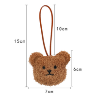 Pendentif Tête d'Ours Mignon en Peluche Rembourrée de Coton PP Doux, Jouet Personnalisé avec Nom d'Enfant, Porte-clés Décoratif pour Sac