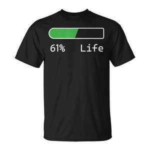 T-shirt Life Percentage, cadeau d'anniversaire de 61 ans pour hommes et femmes, vêtements unisexes - Product Image 1