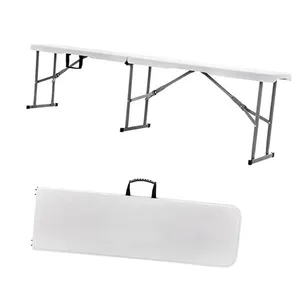 Etal 6FT etal Hite lastic ololding edn alalf Portable Bench o Indoor ututdoor icicnic