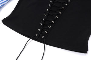 ملابس نسائية جديدة للربيع والخريف بلوزة بدون حمالة + شورت قصير مكون من قطعتين طقم مثير من قطعتين ملابس نسائية - Product Image 6