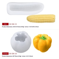 Moule en silicone pour légumes simulés, réaliste (maïs, poivron, fraise), pour la fabrication de chocolats et bonbons, antiadhésif, réutilisable, facile à utiliser
