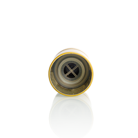 Bouchon en aluminium ROPP recyclable anti-effraction avec insert en plastique sérigraphié or 47 mm, logo personnalisé pour bouteilles de whisky