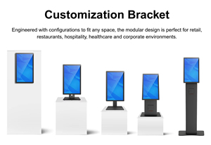 Support mural pour terminal de paiement en libre-service 21,5 pouces avec scanner de <span class=keywords><strong>code</strong></span> QR automatique, kiosque de commande automatique pour restaurant, café, hôtel - Product Image 5