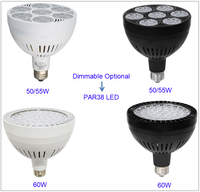 Projecteur LED Vakesun Par 38, ampoule 3000k 3500k 6000k 8000k 55w 60w Par38 LED dimmable avec support de rail